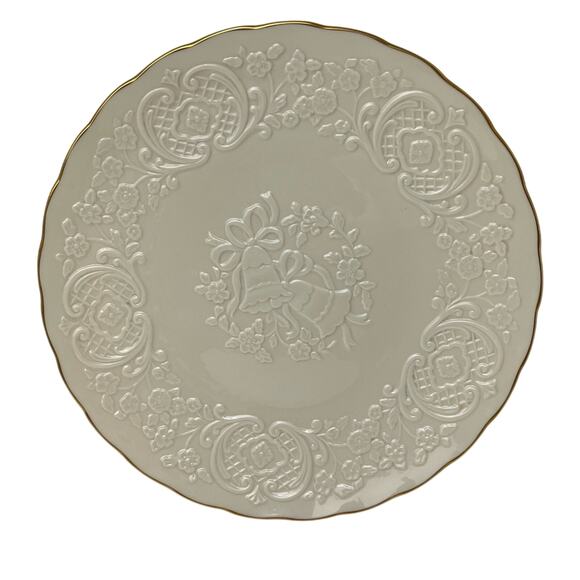 Lenox Other - Lenox Wedding Bells Promises Ivory Gold Trim Marriage Keepsake Plate Platter
